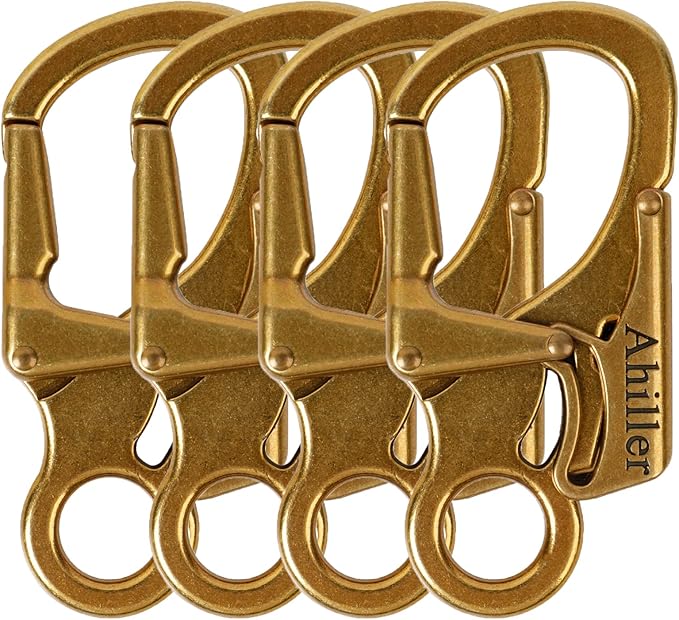 Ahiller Carabiner Clip, Double Anti-Misopening Locking Design, 3" Zinc Alloy Heavy Keychain for Outdoor Camping Hiking, Key Ring Clip
