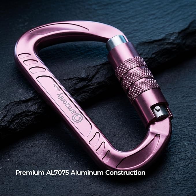 3inch Auto Locking Carabiner Clips Heavy Duty, 12KN /2697lbs Lightweight keychain carabiners, Sturdy Twist Lock Caribeeners for Camping Hiking Hammock Swing Backpack, dog leash and Harness etc