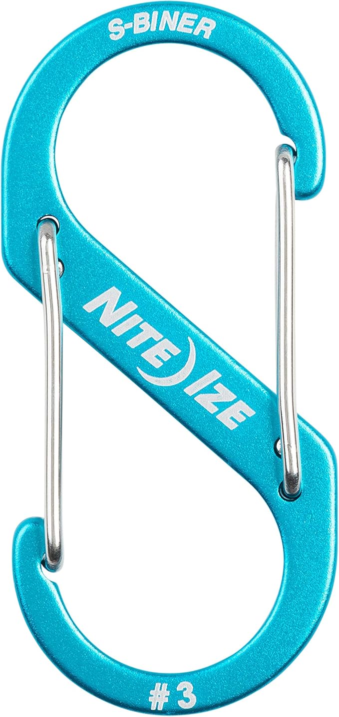 Nite Ize Size-3 S-Biner Dual Carabiner, Aluminum, Blue