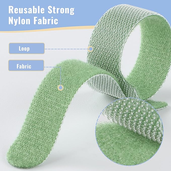 200PCS Cable Ties, 6 inch Multi-Colour Cable Ties for Cable Management, Adjustable Fastening, Multi-Purpose Reusable Hook and Loop for Home, Office and Garage