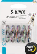 Nite Ize S-Biner MicroLock Stainless Steel - Durable Key Holder Carabiner Clip - S-Biner with Locking Gates - Durable & Strong Mini Carabiners for Keychain Accessories - Spectrum (5 Pack)