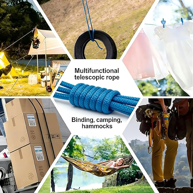 6-Pack Paracord Adjusters, Rope Tightening Tool & Tensioner, Heavy-Duty Roller Tensioner Rope for Camping, Tarps, Guy Lines, Boating & Outdoor Equipment