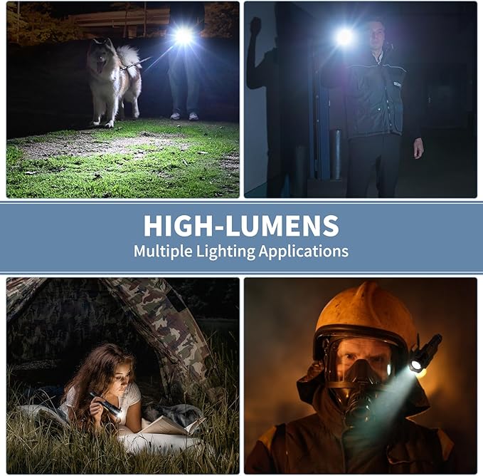 taoquwe Rechargeable LED Flashlights High Lumens, 99,000 Lumen Super Bright Flashlight with 7 Modes & Waterproof, Powerful USB Rechargeable Handheld Flash Light for Camping Home(2 Pack)