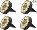 Joomer Solar Ground Lights, 4 Pack 8 LED Solar Lights Outdoor Waterproof IP68 Disc Light Landscape Lighting Garden Light for Patio Pathway Lawn Yard Driveway Walkway(Warm White)