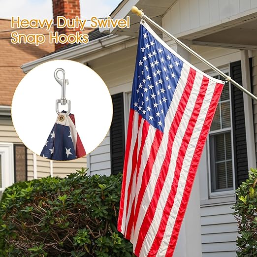 36 Pcs Swivel Snap Hooks, 2.76 Inch Heavy Duty Flag Clasp Single Ended Clip Hooks, Dog Leash Snap-Hook Multipurpose Bolt Snap for Pet Collar Keychain Camera (Silver)