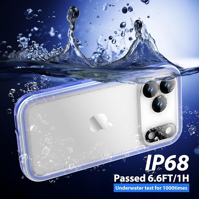 SPORTLINK for iPhone 17 Pro Max Case, IP68 Waterproof Military Protective Full Body Heavy Duty Shockproof 360 Sealed Dustproof with Camera Screen Protector Phone Cover for iPhone 17 Pro Max 6.9" Blue