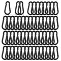 Black Carabiner, Heavy Duty Galvanized Steel Spring Snap Hook Carabiner Clips with 220LBS Holding Capacity, Ideal for Outdoor, Hammock, Swing and Travel (50PCS M5 2Inch)