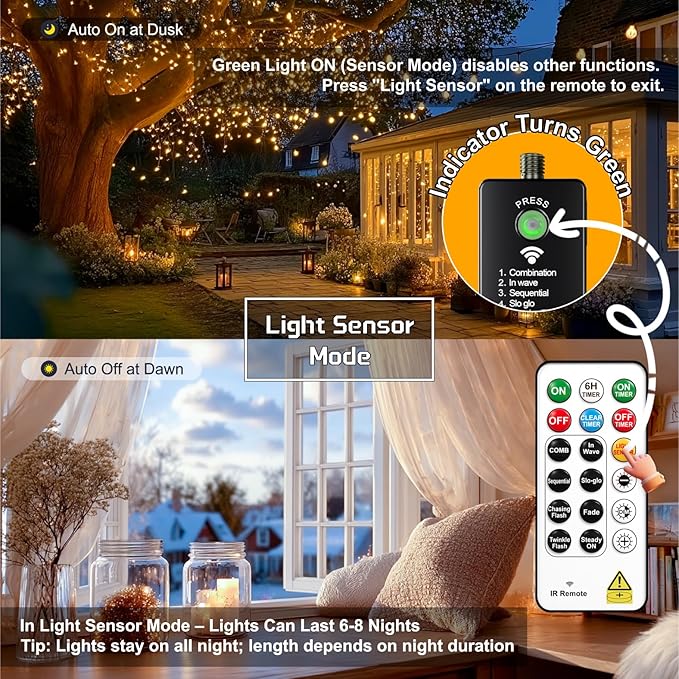 HXWEIYE 2-Pack 33FT 100LED Fairy Lights Battery Operated (Included) with Remote & Timer, 8 Modes Rechargeable Twinkle String Lights Indoor Outdoor Waterproof for Bedroom Wedding Classroom, Warm White