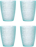 uxcell 10oz Acrylic Drinking Glasses, 4Pcs Plastic Reusable Tumblers Drinkware Unbreakable Water Glasses Cups Stackable & Dishwasher Safe for Home Outdoors Restaurant, Light Blue