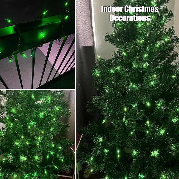 HISHINY Green String Lights 100 Count Mini St. Patrick's Day Decorations Lights with Green Wire for Outdoor Christmas Decorations Indoor Decor,UL Certified (21feet)