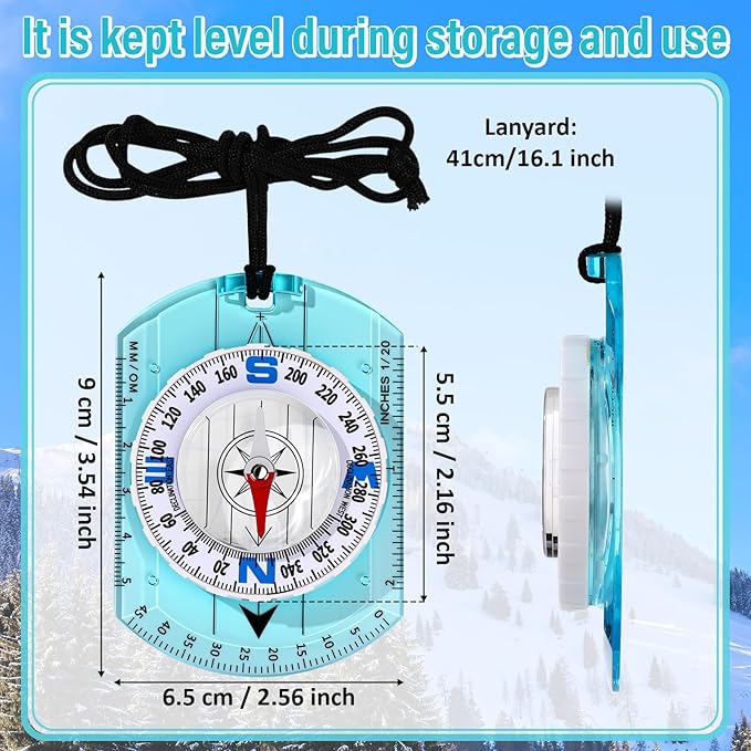 20 Pcs Acrylic Orienteering Compass Hiking Backpacking Survival Reliable Compass Advanced Scout Compasses Outdoor Gear for Map Reading Navigation Camping Survival Exploring