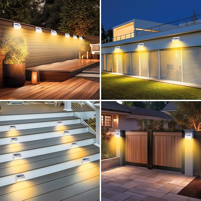 Peasur Solar Outdoor Lights, [2 Packs] Motion Sensor Security Lights with 3 Lighting Modes Wall Lights Waterproof Solar Powered Lights for Garden Yard, White Warm
