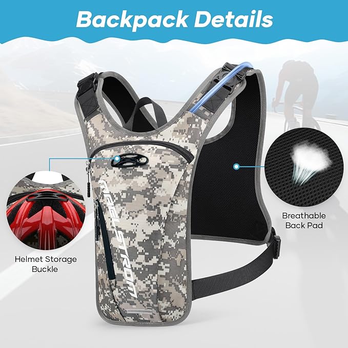 Maelstrom Running Vest, Detachable Hydration Backpack for Men Women with 2L Water Bladder & Chest Pack, Breathable Hiking Water Backpack for Cycling, Climbing, Marathon