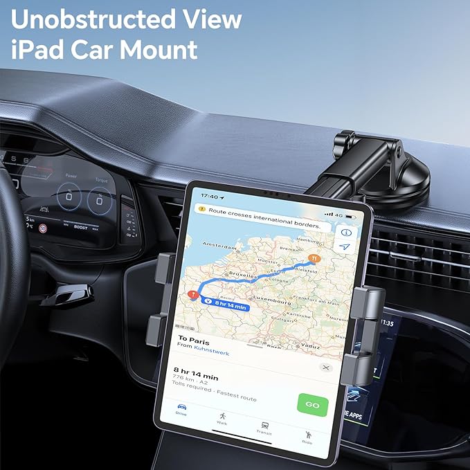 Tablet Holder for Car ipad Holder for Car【Windshield+Dash】Suction Cup ipad Mount for Truck Stand【360° 】Tablet Car Mount soporte para tableta para auto for All 4.7"-12.9" Apple iPad Samsung Galaxy Tab