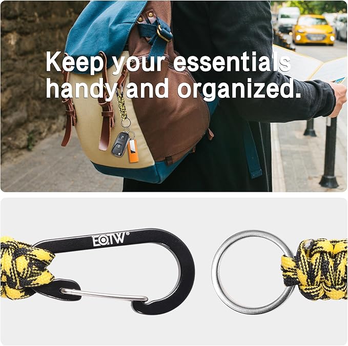 EOTW Paracord Keychain for Men Women Paracord Carabiner Backpack Keychain with Aluminum Clip for Camping Hiking Outdoor Gear