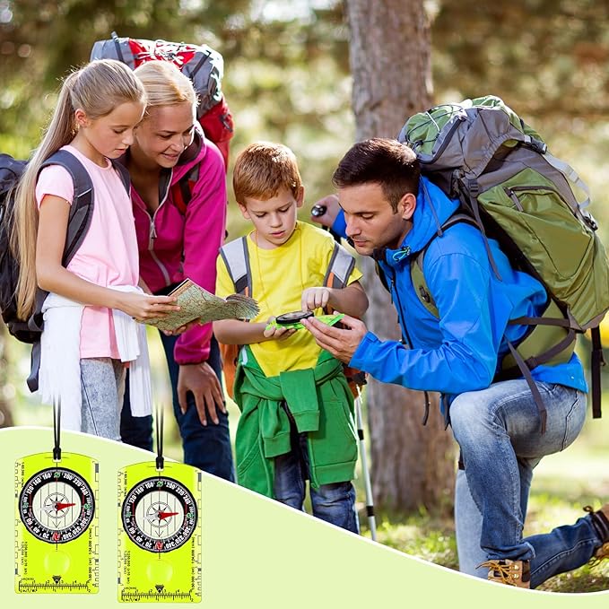 Geiserailie Acrylic Orienteering Compass Hiking Backpacking Map Reading Compass for Navigation and Survival Outdoor Exploring