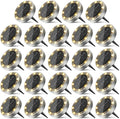 Peasur Solar Ground Lights Outdoor, 24 Pack Flat Solar Powered Disc Lights, IP68 Waterproof, Anti-Rust, Landscape Lighting for Pathway Garden Yard Lawn Walkway Landscape Driveway, Warm White