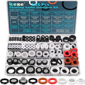 KEZE 24 Sizes Plumbing Washers Assorted Kit 165 PCS Garden Hose Washer Rubber Self Locking Tabs & Shower Head Silicone Gasket Seals,Water Hose Washers with Screen Filter for Repair Connection