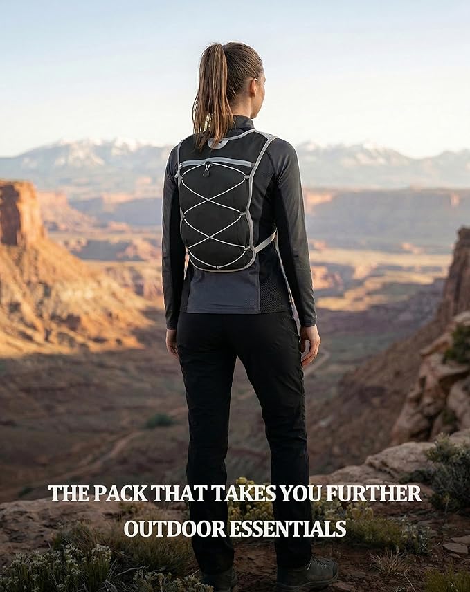 Small Lightweight Hiking Backpack, 3D Breathable Mesh Backpack with Water Bottle & Phone Pockets, Travel Daypack for Men Women, Cycling & City Tour
