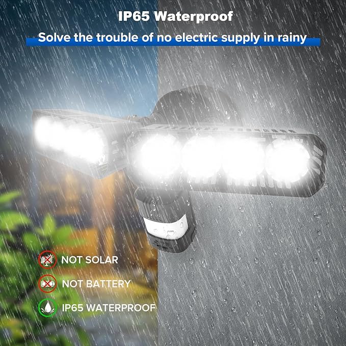 SANSI 36W 3600LM LED Motion Sensor Outdoor Light, 50,000 Hrs Lifespan Security Light, 350W Equiv 5000K Dusk to Dawn IP65 Flood Light, Super Bright for Backyard, Black, Bright Series, not Solar