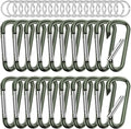 sprookber 2.28" Small Carabiner Clip Keychain, D Ring Caribeaner Clip, Key Clip Caribeener Multipurpose, Set of 20 Pack