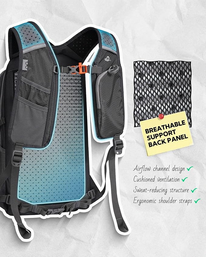 WATERFLY Small Lightweight Hiking Backpack: 20L Outdoor Daypack with Phone Pocket, Hydration Compatible, Breathable Backpanel, Multi-Compartment for Camping Trekking Travel Women Men