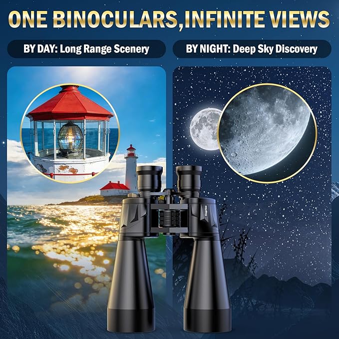 High Powered Binoculars 15-35x70 Zoom for Adults, Long Range Military Binoculars for Bird Watching Hunting Travel Concerts, Astronomy Binoculars with BAK4 Prism & FMC Lens