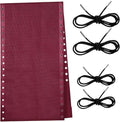 Queekay Chair Replacement Fabric with 4 Bungee Cord Lounge Chair Cloth Mesh Repair Kit for Patio Recliner Outdoor Lawn Pool(63 x 21 Inch,Wine Red)