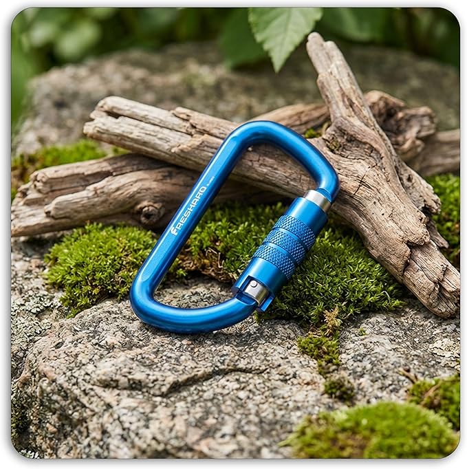 FresKaro 3inch 12kN-2698lbs Auto Locking Carabiner Clips, Solid D Shape, Heavy Duty 7075 Aluminum, Lightweight 1.09oz, Rust Proof, for Hammock, Hiking, Dog Leash, Keychain etc., Multi-Colors