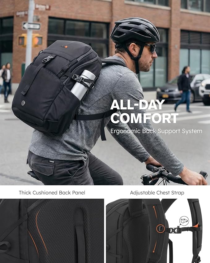 Tolaccea Daypack Backpacks Carry On 30L, Travel Backpack with Waterproof Zippers, Flight Approved Hand Luggage Casual Backpack for Men Women, Durable Bag for Work Business Hiking, Fits 15.6" Laptop