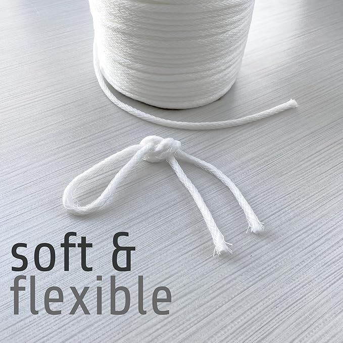 4/32" (1/8") Soft Synthetic Upholstery Welt Cord, Braided, 83 Yards