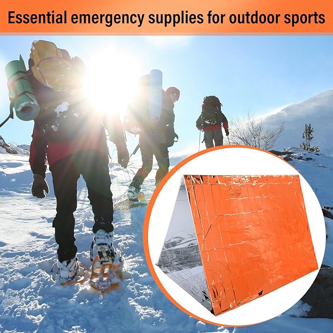 Chumia Emergency Thermal Blanket Bulk 83 x 63 Gigantic Foil Space Blanket Survival Reflective Accessories Gift for Homeless Camping Gear First Aid Hiking Outdoor