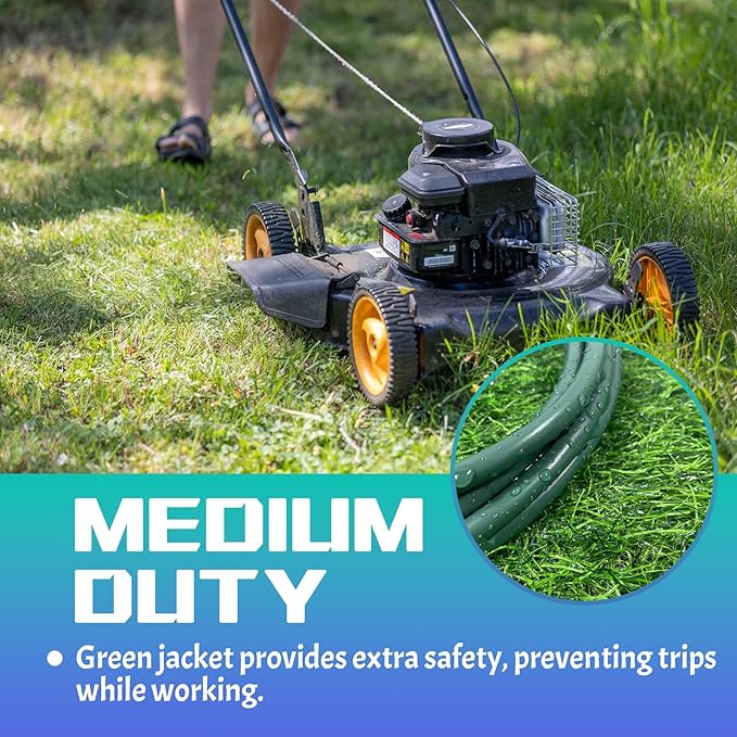Indoor Outdoor Extension Cord 75 FT, 16/3 SJTW Weatherproof Green Electrical Cords, 10 AMP Heavy Duty 3 Prong Power Cable Great for Garden, Landscaping & Holiday Decorations