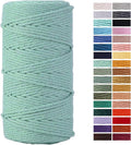 Light Green Macrame Cord 3mm x 109Yards, Colored Cotton Rope Colorful Cotton Craft Cord Twine for Wall Hanging Plant Hanger Crafts Knitting Decorative Projects