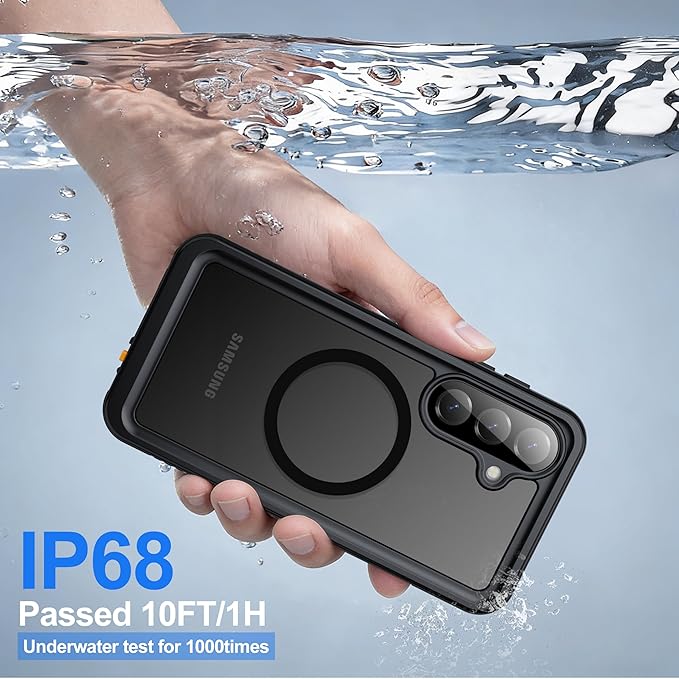 ANTSHARE IP68 Waterproof Case for Samsung Galaxy S26 Plus [2026] - MagSafe Compatible, Built-in Screen/Lens Protector - Shockproof Full Body Protection for Swimming/Outdoor, Black-Translucent Matte