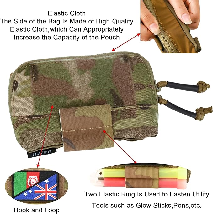 Tactical Molle Admin Pouch Chest Rig Small Molle Chest Pouch Utility MOLLE/Belt Pouch Tactical Vest Pouch Storage Organizer Panel for Tactical Vest 1.75'' Belt Molle Platform