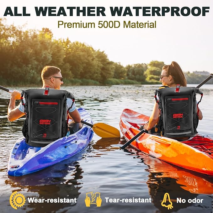 OSAH DRYPAK Waterproof Backpack Dry Bag 25L/35L/55L/85L – Heavy Duty Roll-Top Hiking Backpack Sack Keeps Gear Dry for Travel, Kayaking, Boating, Camping, Rafting and Fishing