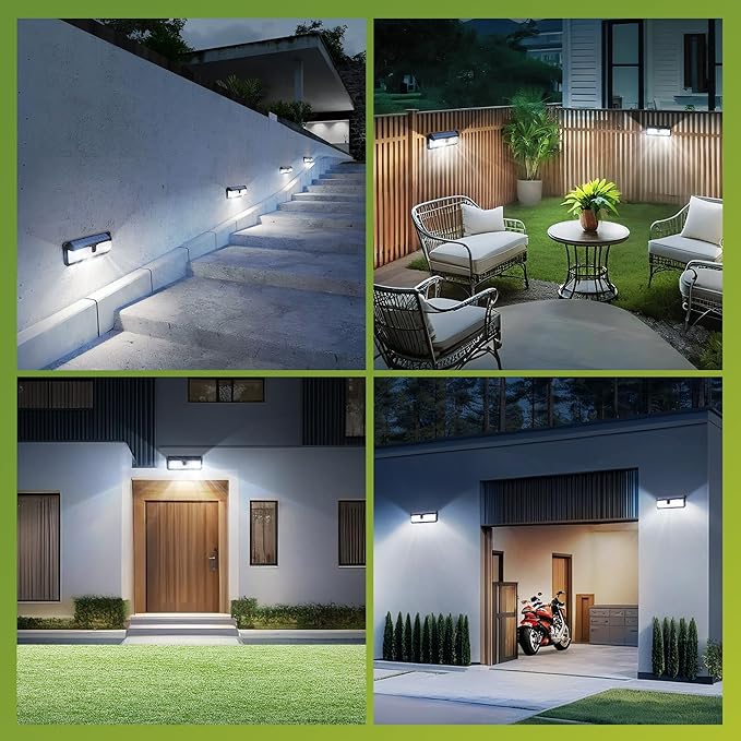 Philips Solar Lights Motion Sensor Outdoor, 258 LEDs Solar Powered Security Lights, 3 Lighting Modes, Waterproof Wall Light for Outside Yard Fence Garden Garage