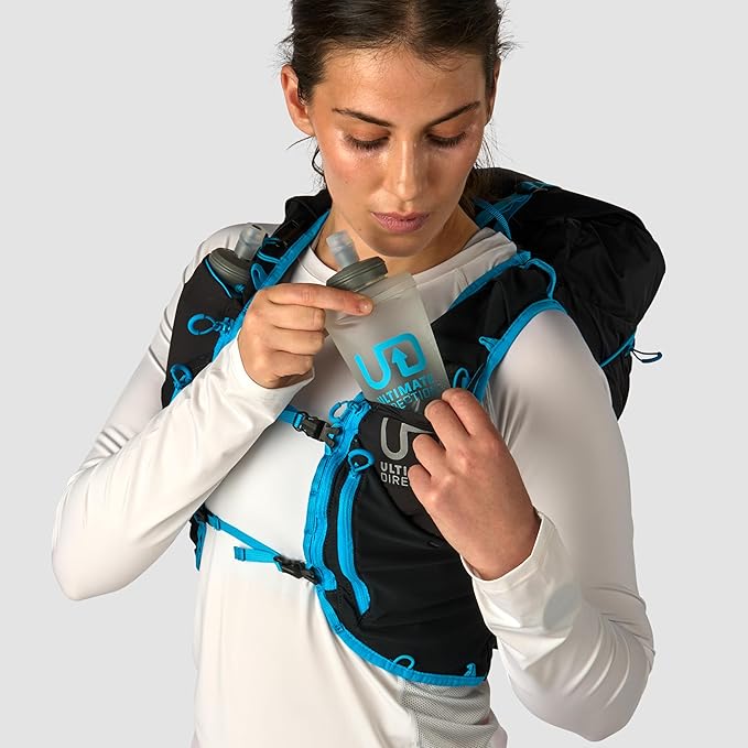 Ultimate Direction Adventure Vest | 17 Liter Capacity Hydration Pack for Running, Hiking & Fastpacking - Includes 2 Soft Flasks
