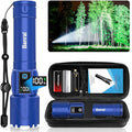 Rechargeable Tactical Flashlights 2000 High Lumens - 5000mAh Super Bright LED Powerful Flash Light, Waterproof Handheld USB C Flashlight for Home,Car,Camping,Emergencies,5 Modes,Zoomable (1, Blue)
