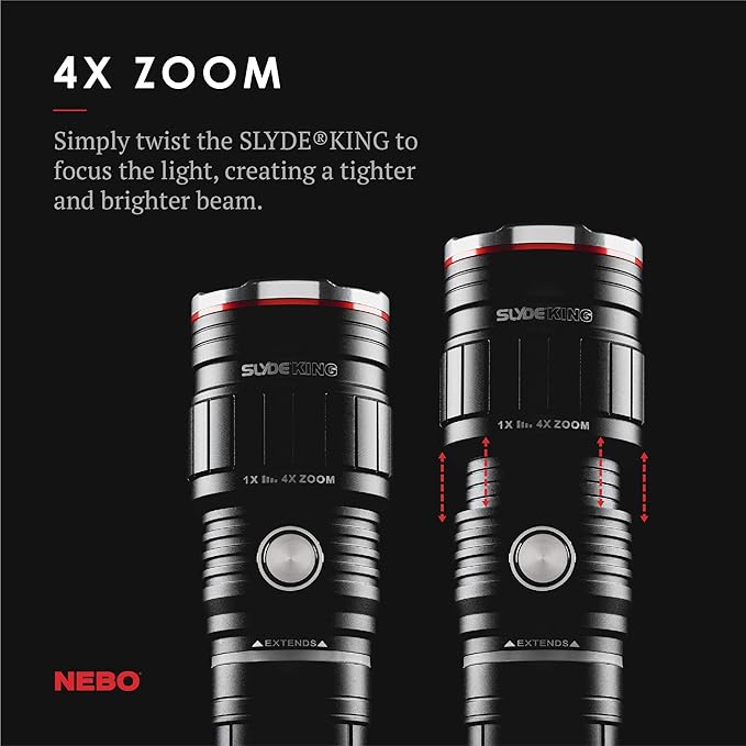 NEBO SLYDE KING Flashlight | High Lumens, Rechargeable COB Work Light & LED Flashlight, Waterproof, Magnetic Base, Great for Camping & Hunting, Includes Charging Cable