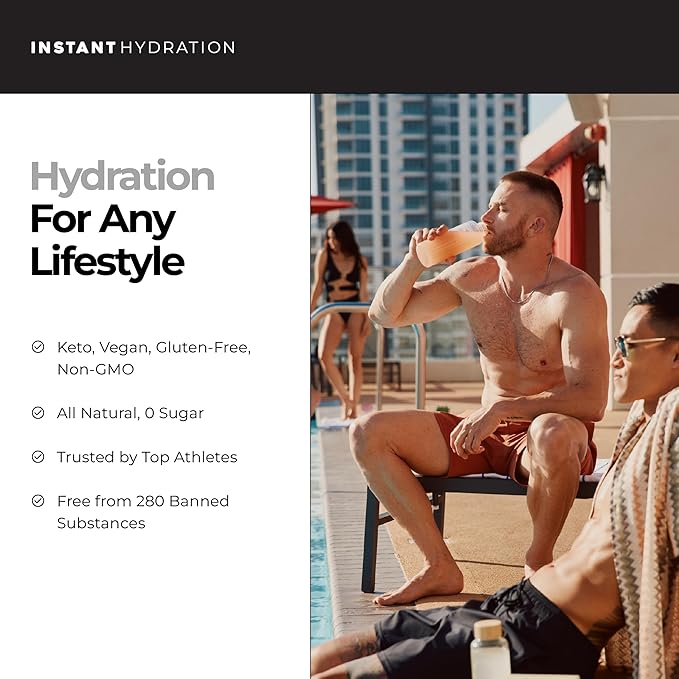 Instant Hydration Sugar Free Electrolytes Powder Packets Variety Pack - Watermelon, Raspberry, Lemon Lime Drink Mix & Travel Essentials with Magnesium and Potassium - Post Workout Recovery - 20 Count