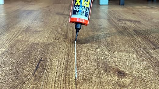 Floor-Fix Pro 10.1 Fl Oz The Original Extra Strength - Fix Loose & Hollow Tiles, Repair Squeaky Wood Floor- All in One 5/64” Syringe Tip + Self Clearing Steel Tip (6)