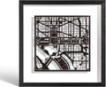 O3 Design Studio Washington D.C. Cut Map Framed, Black map, Black Frame, 9x9 inches, Paper Cutting Art Work, Gift Boxed, 2 Background Color, self-Changing, Wall Art