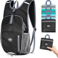15L Foldable Hiking Backpack,Lightweight Packable Waterproof Machine Washable Daypack with Chest Strap,Small Folding Pack for Travel/Walking for Men&Women-0.52LB Black