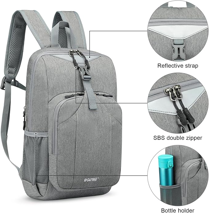 G4Free Mini 10L Hiking Daypack Small Hiking Backpack Cycling Compact Shoulder Backpack Outdoor for Men Women(Light Grey)