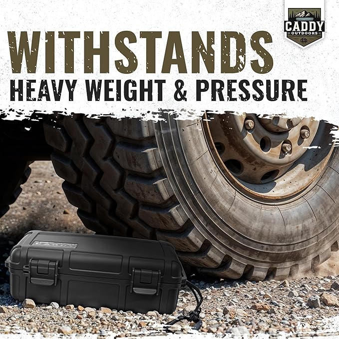 Waterproof Storage Case 1.2 L Capacity – Heavy-Duty Gear Box with Foam, Carabiner & Lanyard – Crushproof, Airtight Outdoor Container for Camping, Hiking, Fishing