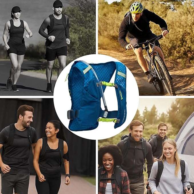 Nathan QuickStart Hydration Pack Vest with Bladder or flasks, Storage Pockets, Breathable Moisture-Wicking Fabric, Adjustable Straps for Running, Hiking, Walking, Marathons, Obstacle Races