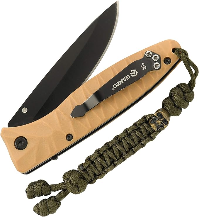 M-Tac Skull Knife Lanyard with Bead – Paracord Lanyard for Knives & EDC – Tactical Knife Fob Pull Cord – Durable Paracord