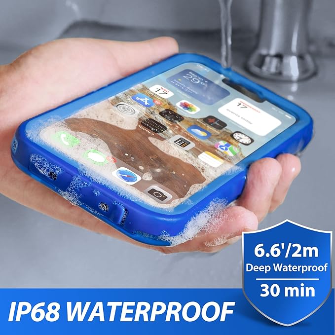 SPORTLINK Design for iPhone 14 Plus Waterproof Case - Shockproof Dustproof Phone Case with Screen Protector, Full Body Protective Case for iPhone 14 Plus, 6.7'' Blue